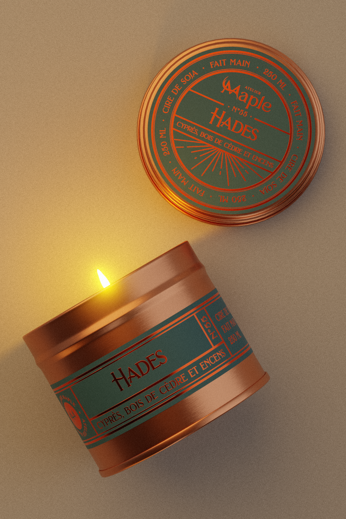 Bougie HADES — bougie artisanale | Atelier Maple