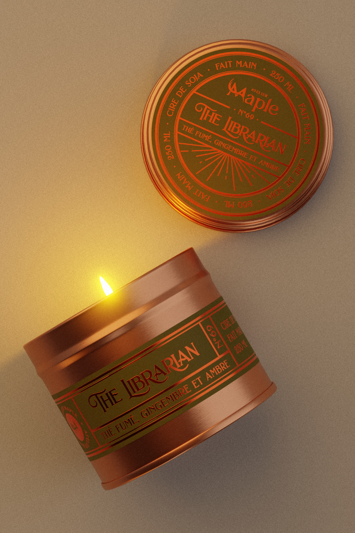 Bougie THE LIBRARIAN — bougie artisanale | Atelier Maple