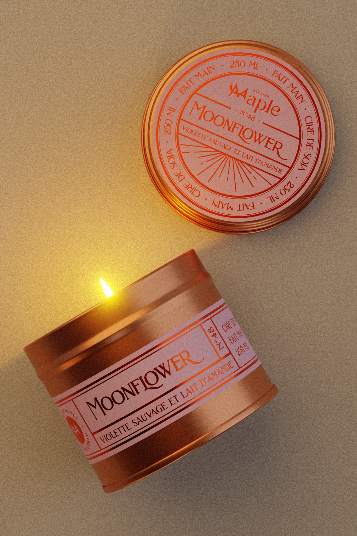 Bougie MOONFLOWER — bougie artisanale | Atelier Maple