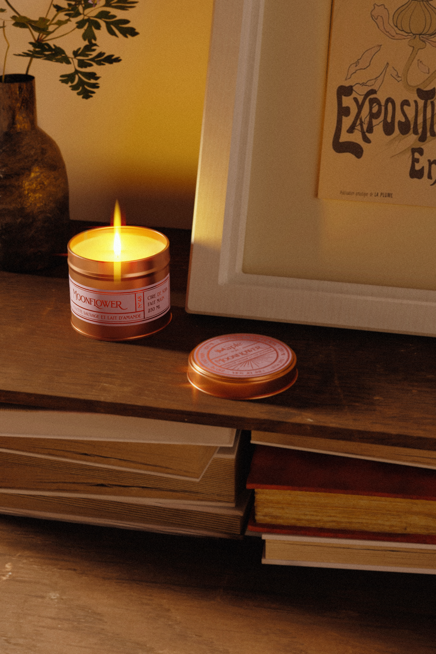 Bougie MOONFLOWER — bougie artisanale | Atelier Maple