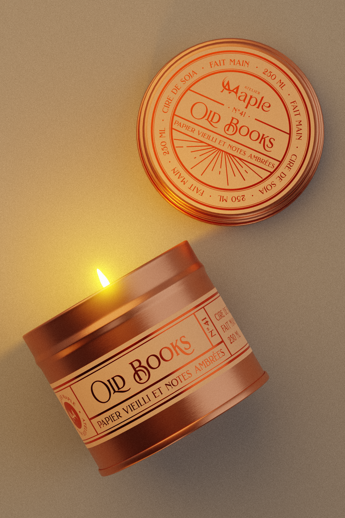 Bougie OLD BOOKS — bougie artisanale | Atelier Maple