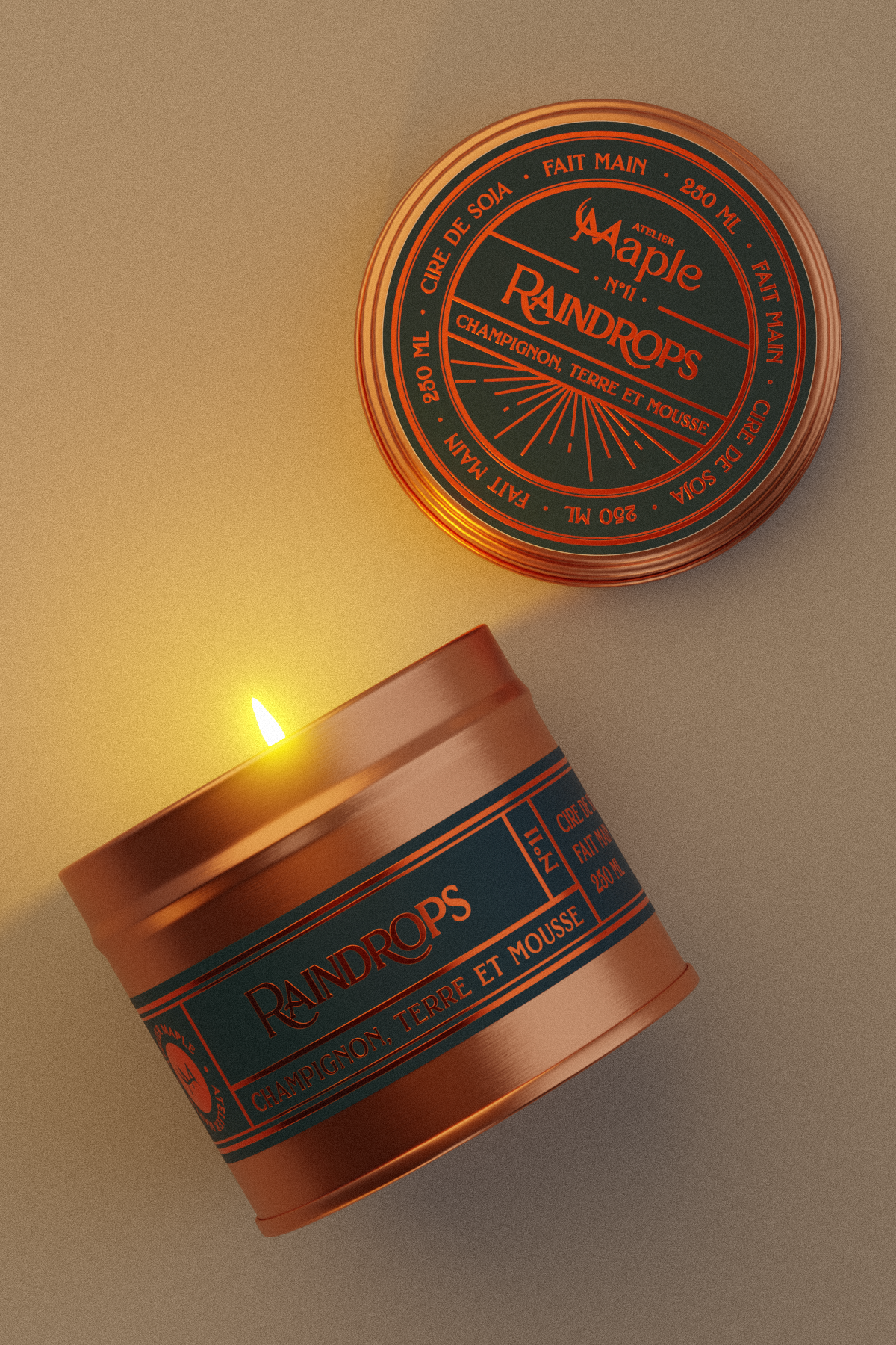 Bougie RAINDROPS — bougie artisanale | Atelier Maple