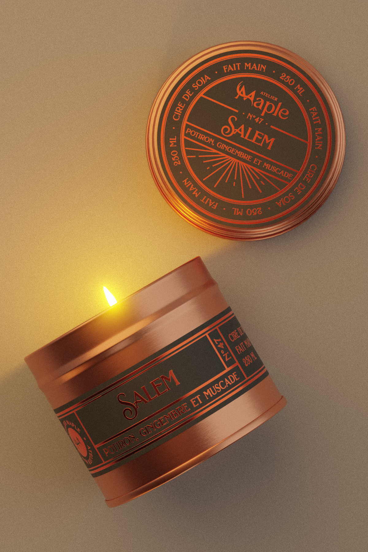 Bougie SALEM — bougie artisanale | Atelier Maple