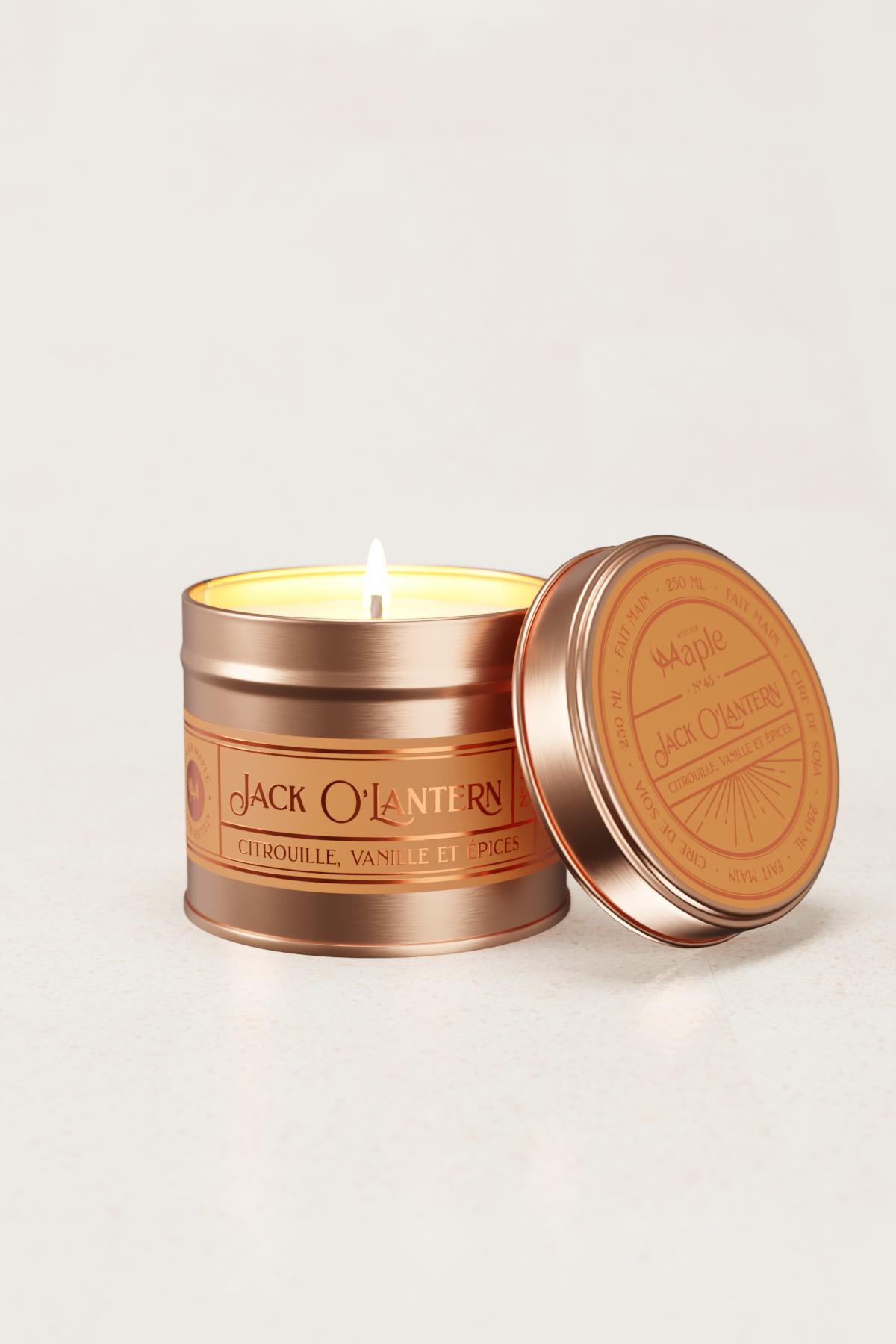 Bougie JACK'O LANTERN — bougie artisanale | Atelier Maple